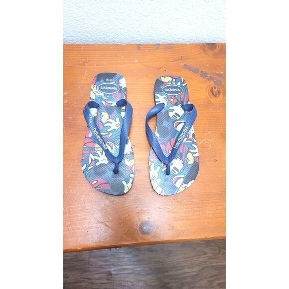 HAVAIANAS UNISEX MICKEY PRINT MULTICOLOR THONG FLIP FLOP SLIP ON SANDALS W7/8 M - Picture 1 of 7